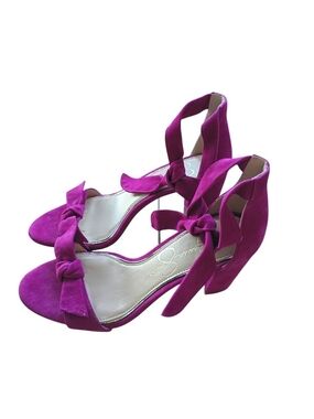Jessica Simpson Fuchsia Suede Knot Tie Heels SZ 6